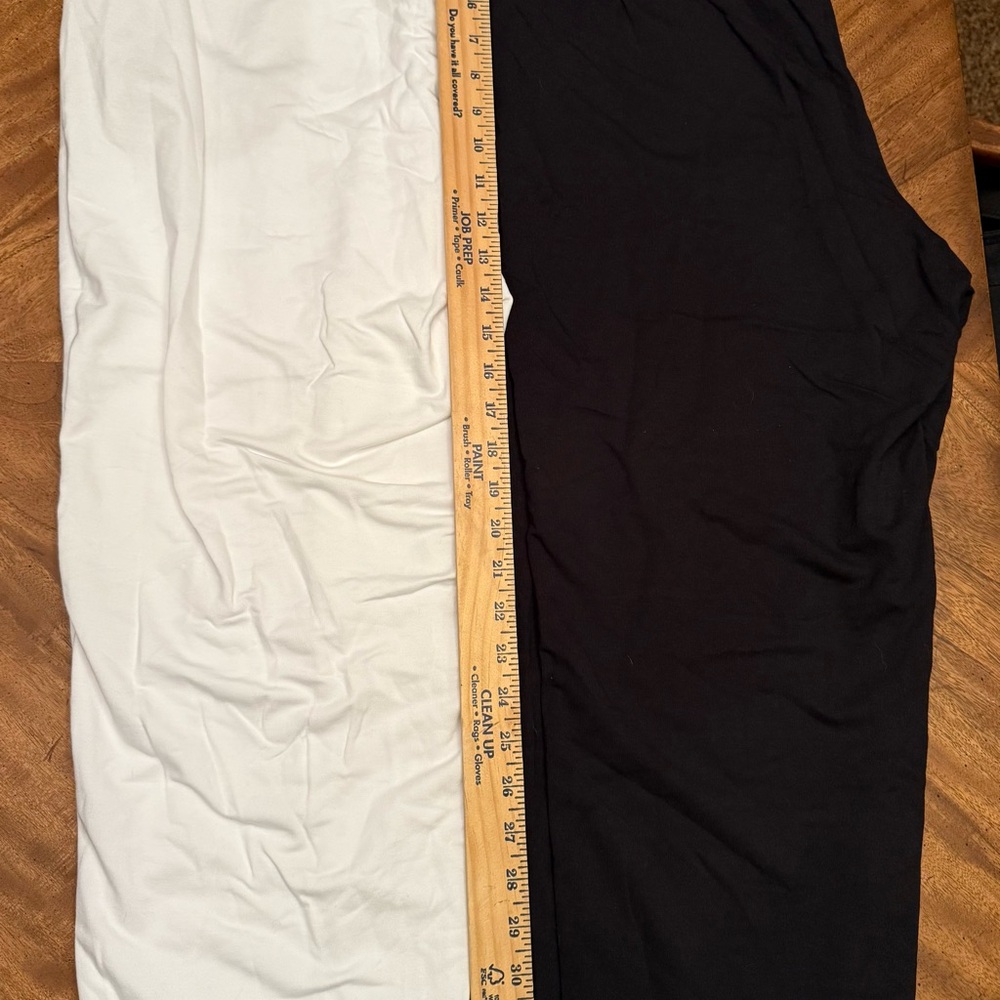 Pure Jill Leggings affinity French Terry slim crop 2 pairs -1 black, 1 white.